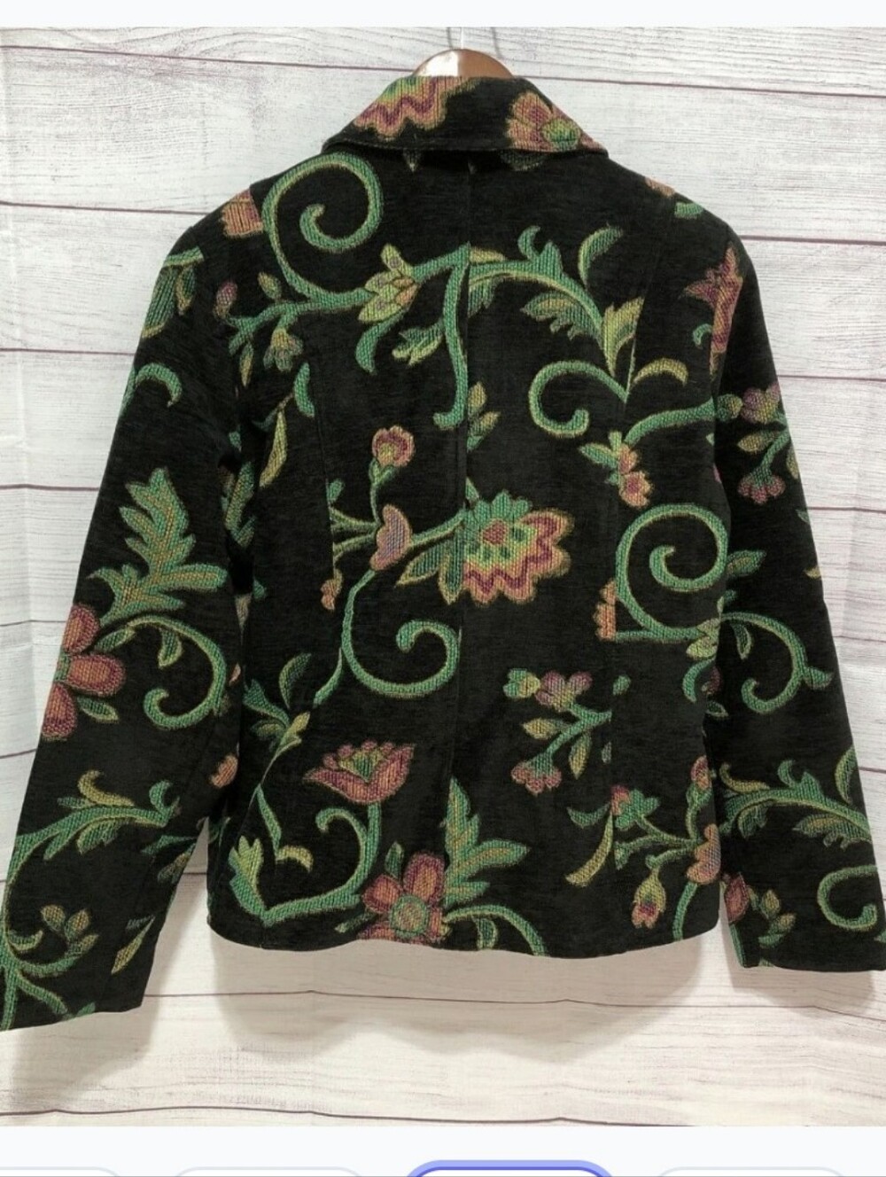 Erin London Tapestry Blazer Jacket Womens Large Brocade Artsy Wear Boho VTG EUC